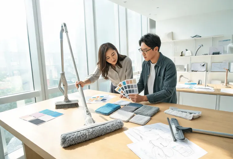 Casabella design studio reviewing cleaning tool prototypes