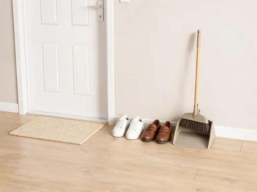 Entryway sweeping with dustpan set